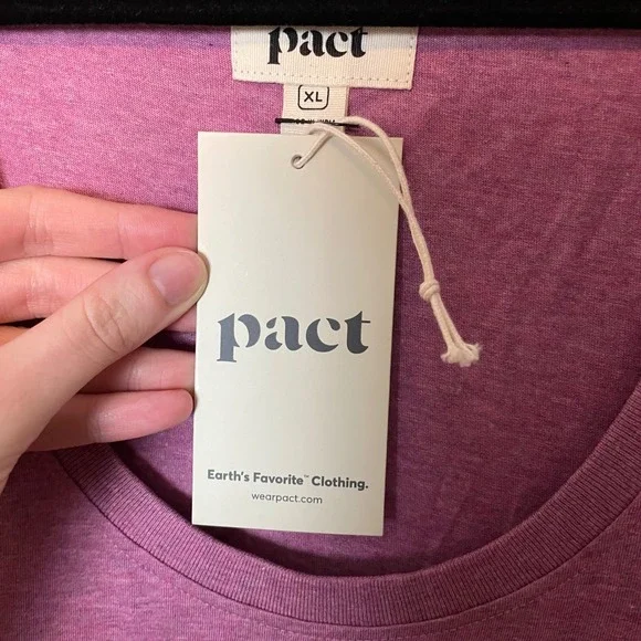 Pact Softspun Heathered Mauve 100% Organic Cotton Tank Midi Dress Size XL - Picture 5 of 7